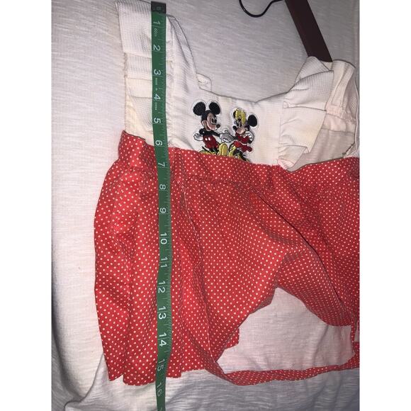 Vintage Kids Baby Walt Disney Productions Minnie & Mickey Mouse Red & Ivory 2T - Picture 12 of 12